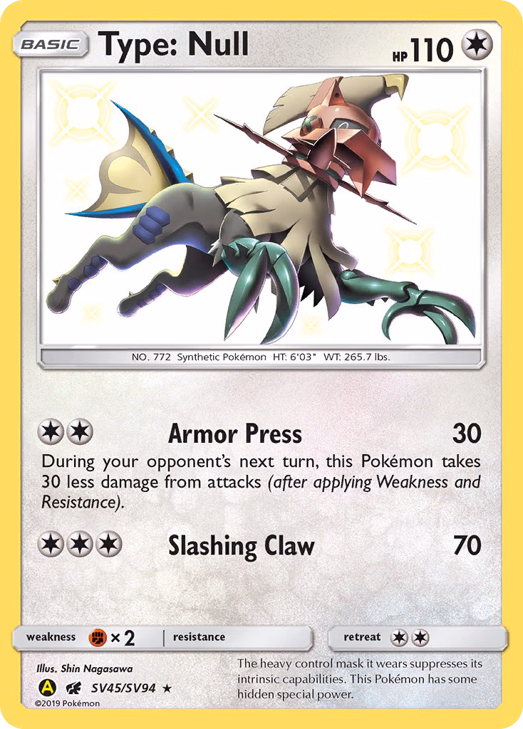 Type: Null Pokemon card (SV45/SV94, Hidden Fates Shiny Vault)