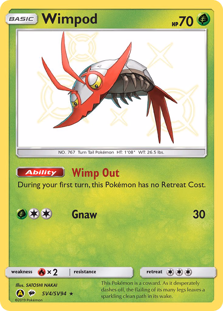 Wimpod Pokemon card (SV4/SV94, Hidden Fates Shiny Vault)
