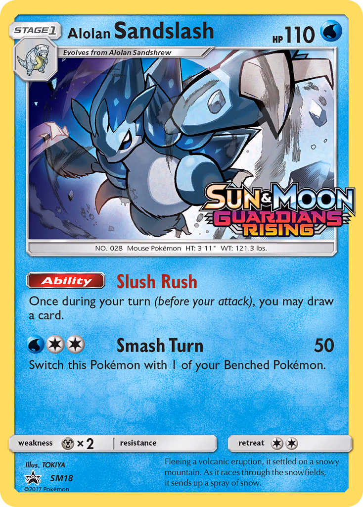 Alolan Sandslash Pokemon card (SM18, SM Black Star Promos)