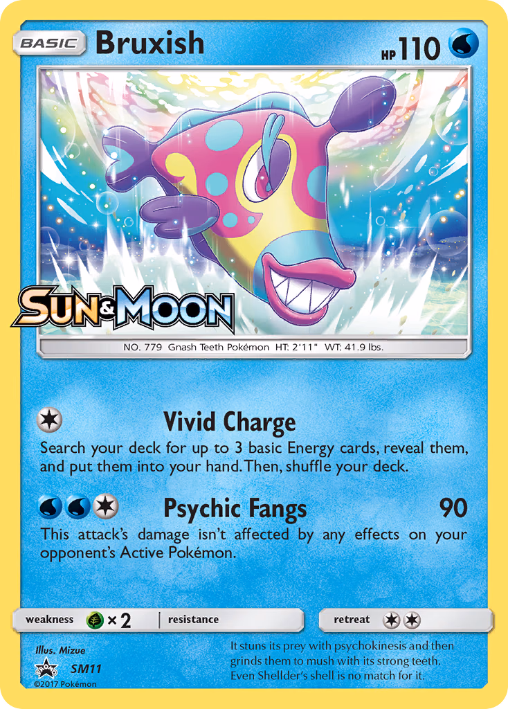 Bruxish Pokemon card (SM11, SM Black Star Promos)