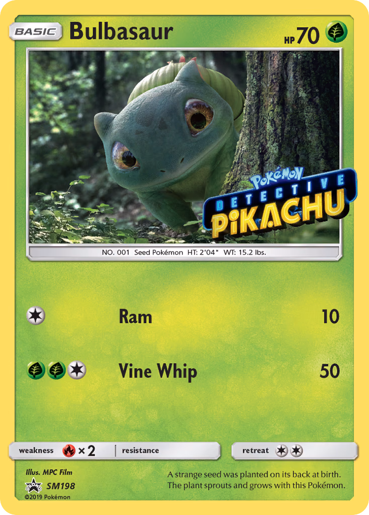 Bulbasaur Pokemon card (SM198, SM Black Star Promos)