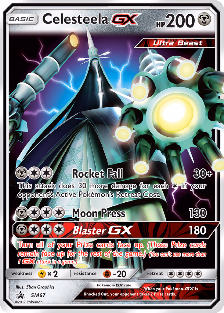 Celesteela-GX Pokemon card (SM67, SM Black Star Promos)