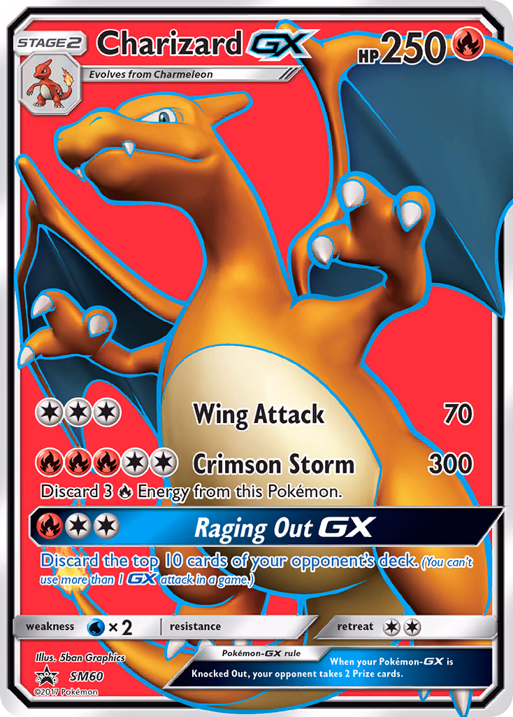 Charizard-GX Pokemon card (SM60, SM Black Star Promos)