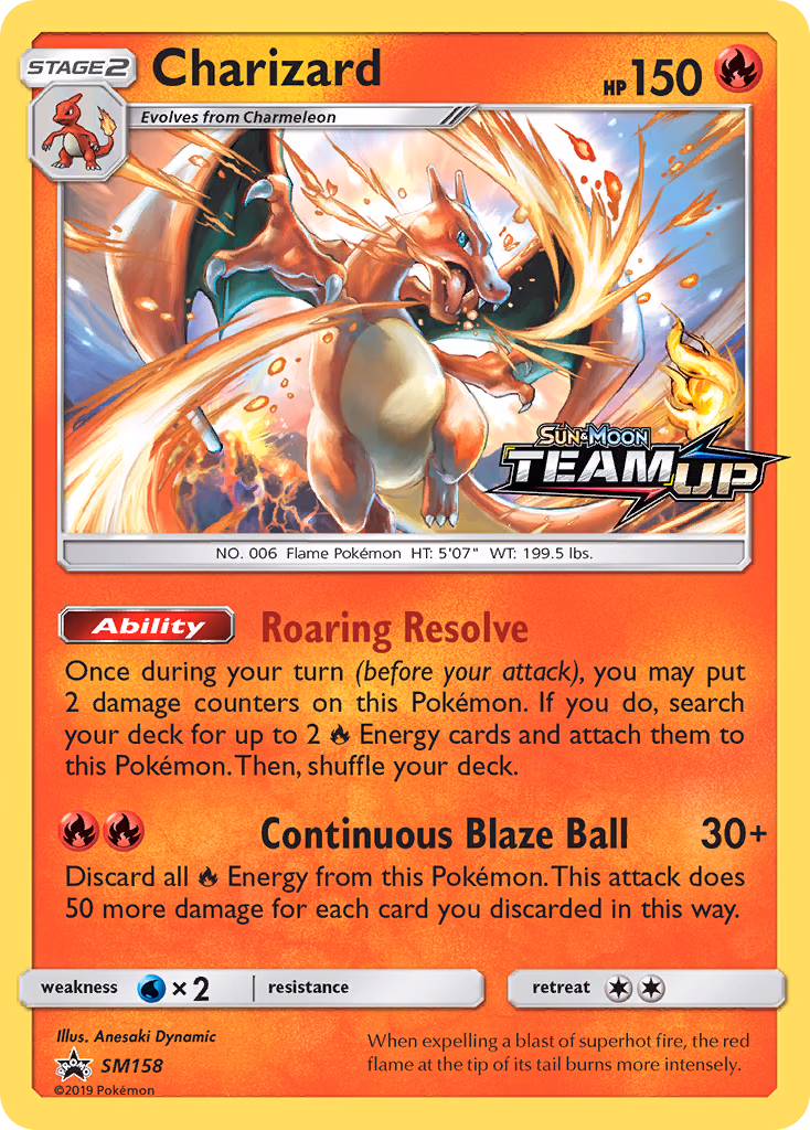 Charizard Pokemon card (SM158, SM Black Star Promos)