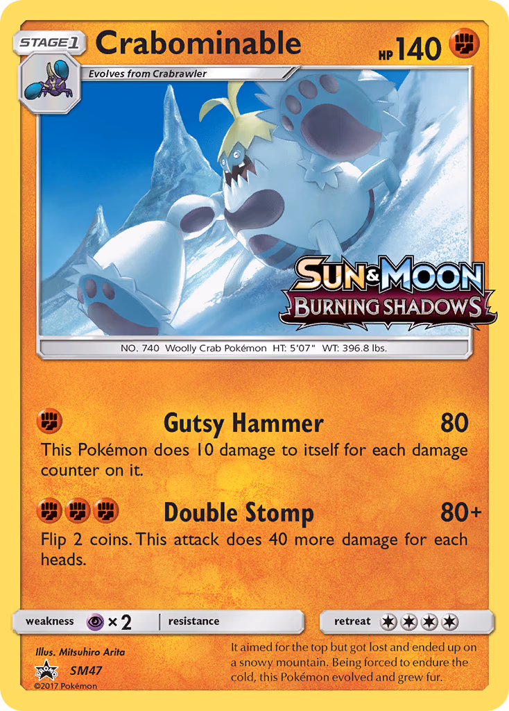 Crabominable Pokemon card (SM47, SM Black Star Promos)