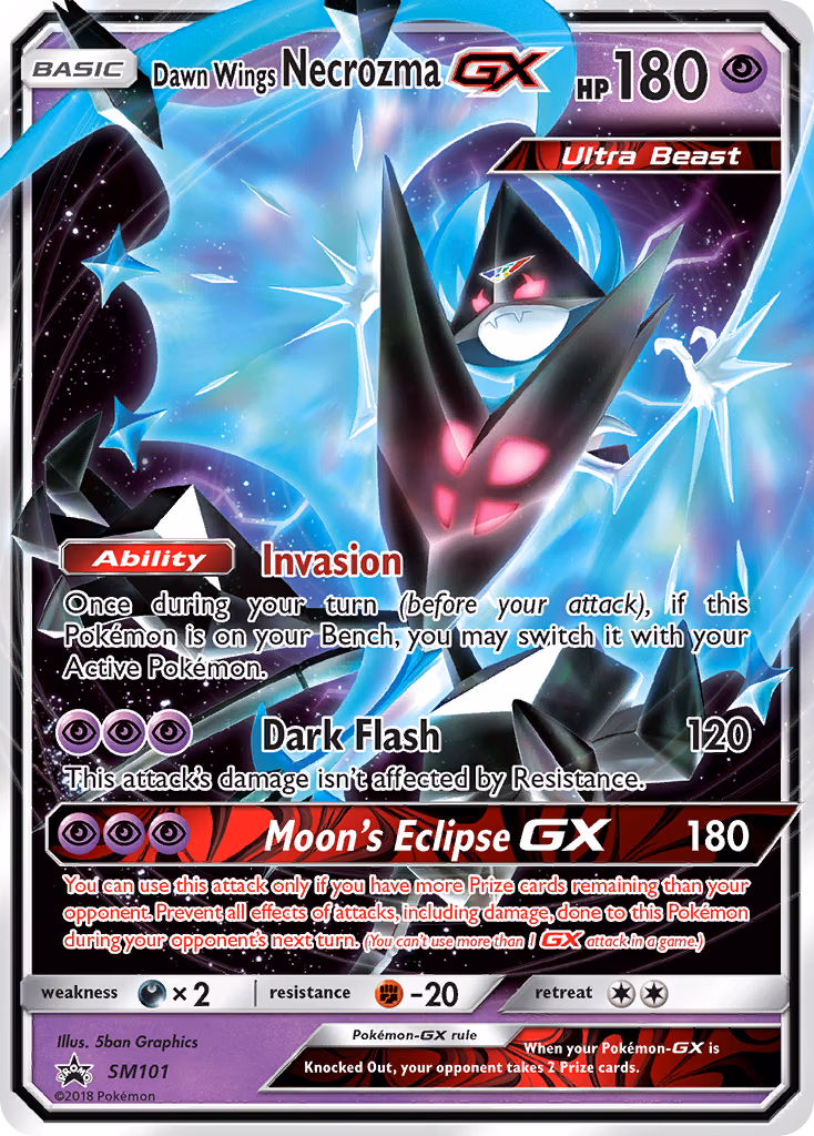 Dawn Wings Necrozma-GX Pokemon card (SM101, SM Black Star Promos)