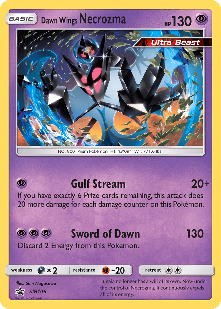 Dawn Wings Necrozma Pokemon card (SM106, SM Black Star Promos)