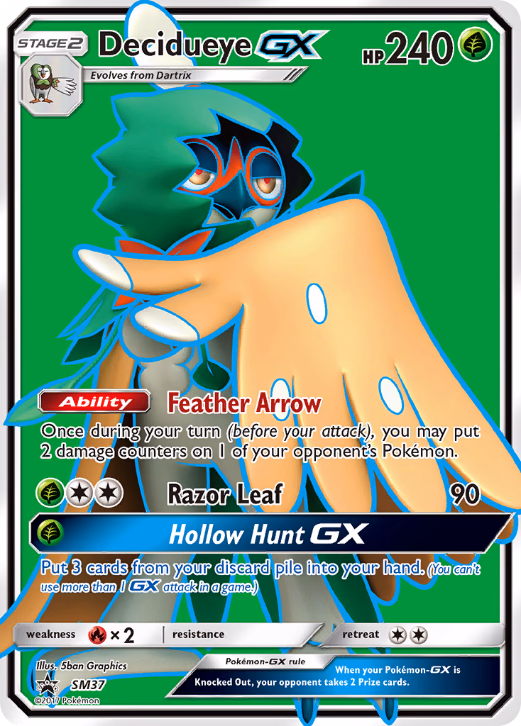 Decidueye-GX Pokemon card (SM37, SM Black Star Promos)