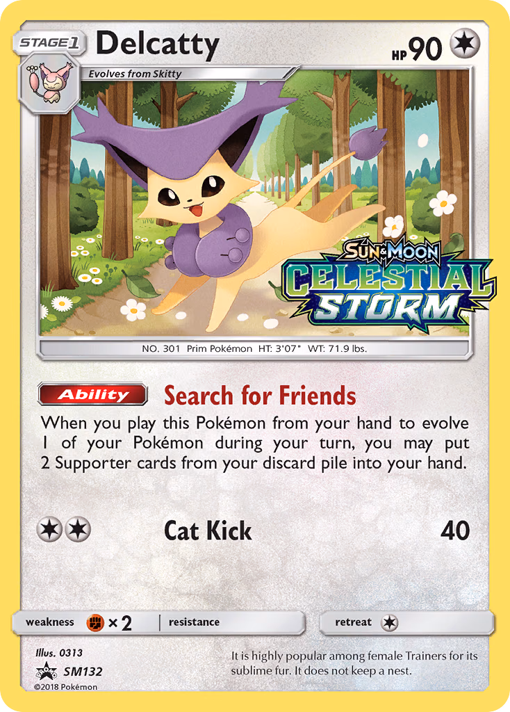 Delcatty Pokemon card (SM132, SM Black Star Promos)