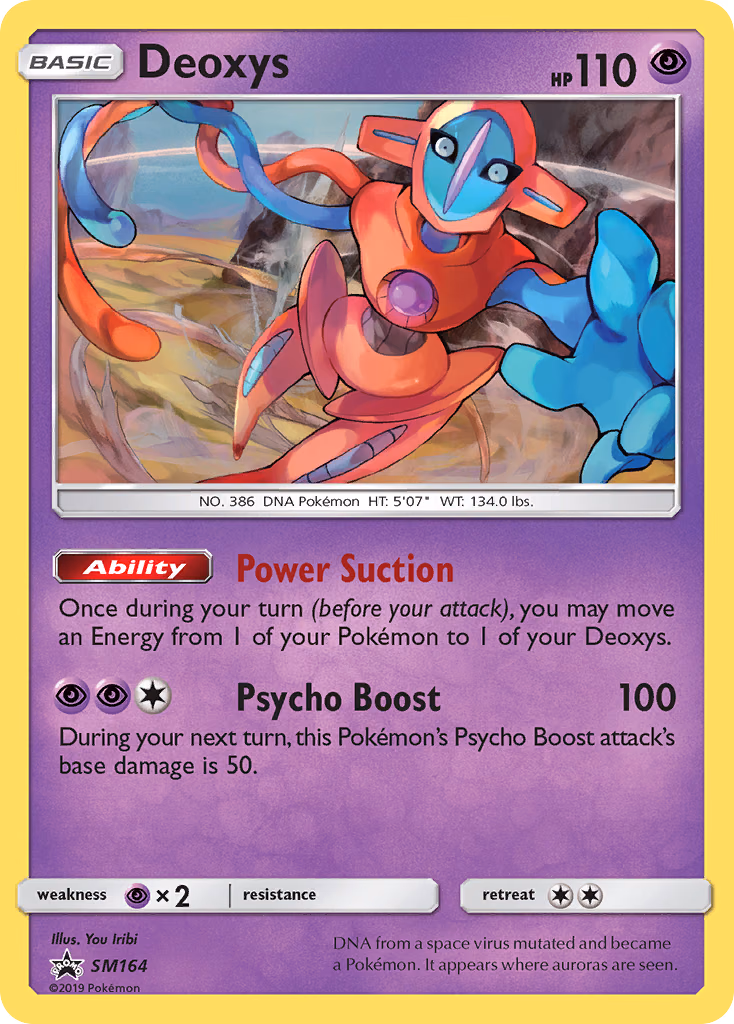 Deoxys Pokemon card (SM164, SM Black Star Promos)