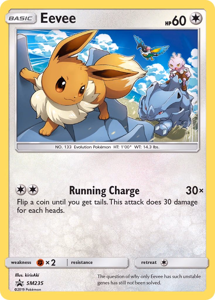 Eevee Pokemon card (SM235, SM Black Star Promos)