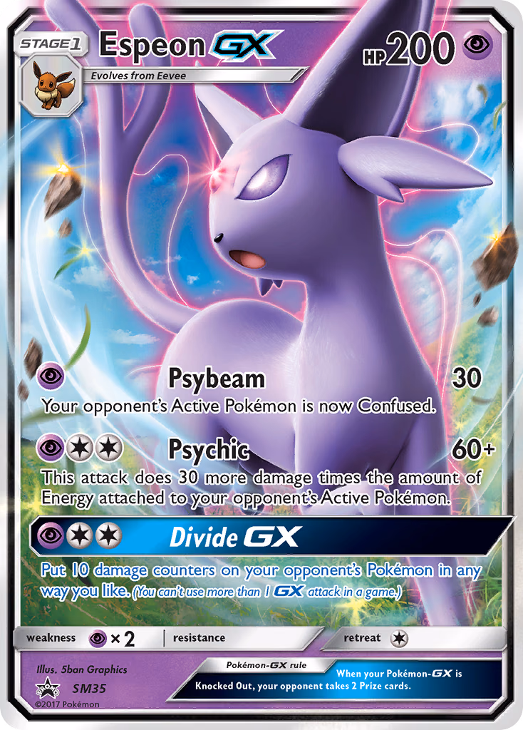Espeon-GX Pokemon card (SM35, SM Black Star Promos)