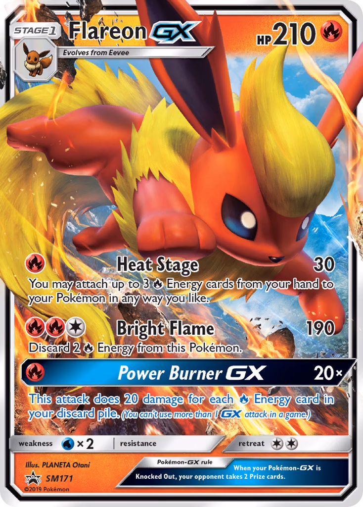 Flareon-GX Pokemon card (SM171, SM Black Star Promos)
