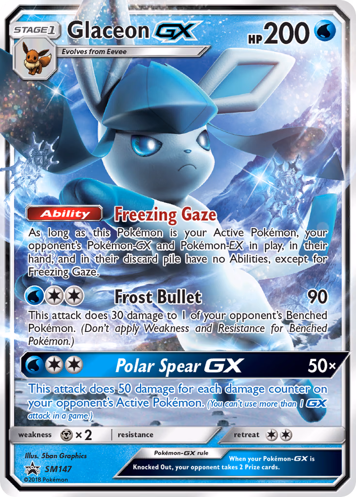 Glaceon-GX Pokemon card (SM147, SM Black Star Promos)