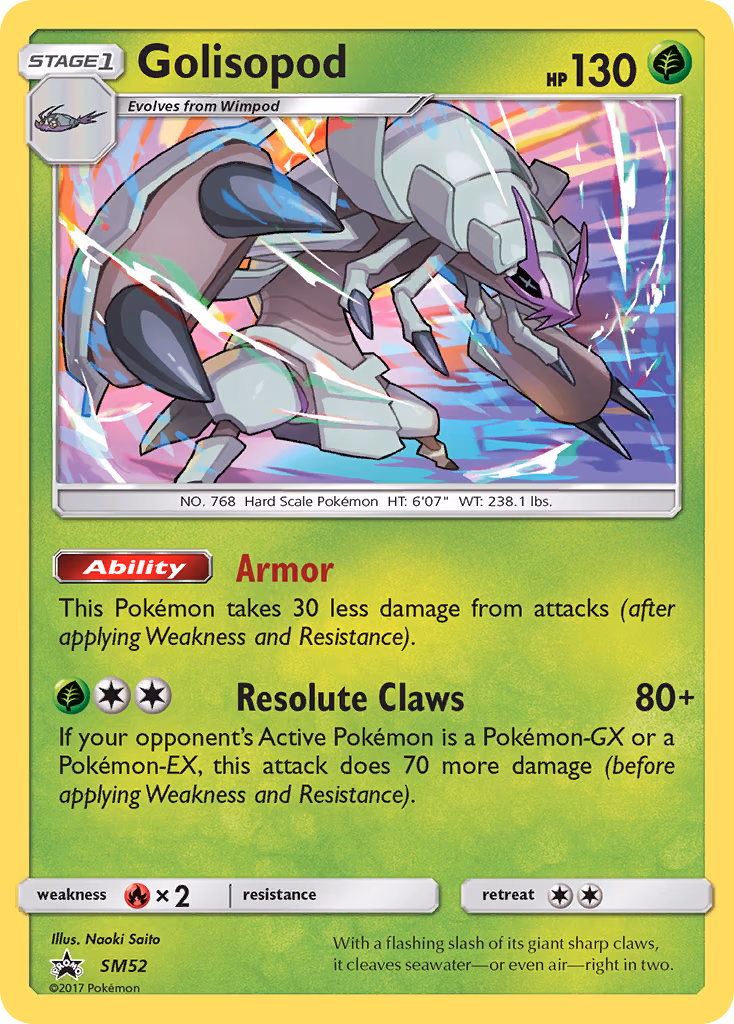 Golisopod Pokemon card (SM52, SM Black Star Promos)