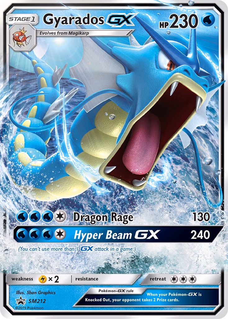 Gyarados-GX Pokemon card (SM212, SM Black Star Promos)