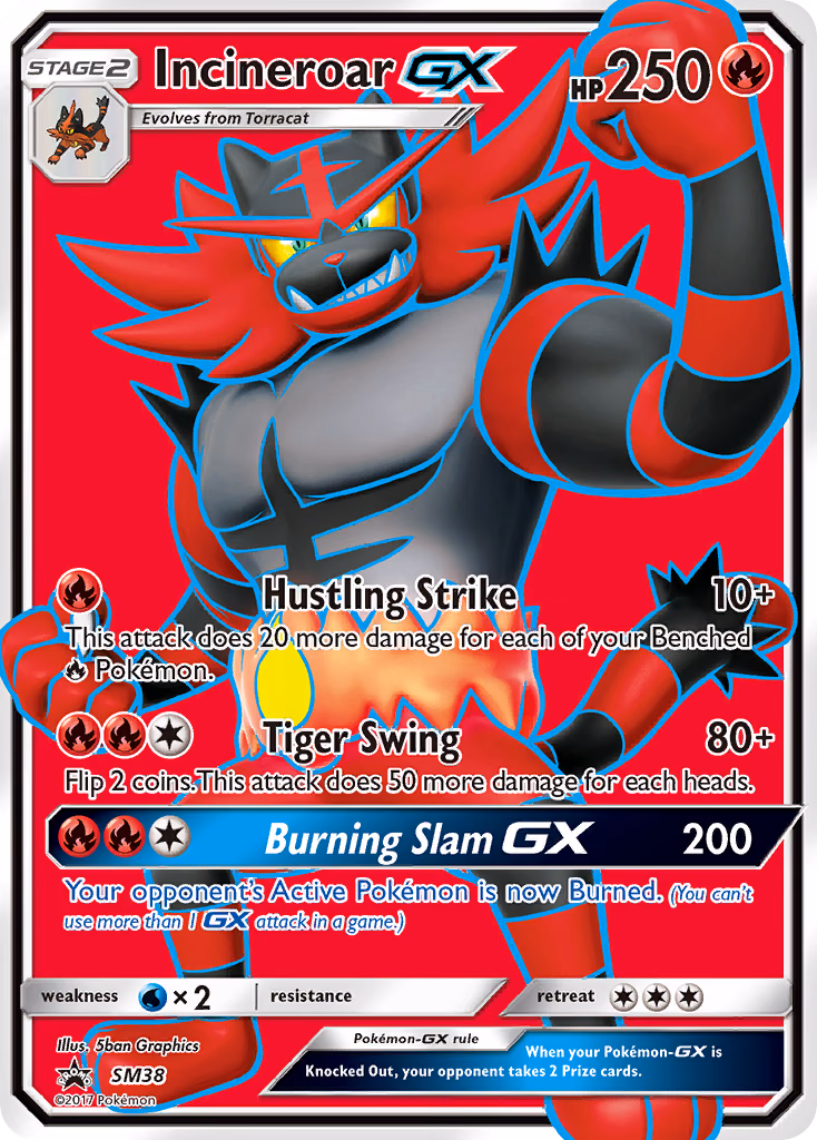 Incineroar-GX Pokemon card (SM38, SM Black Star Promos)