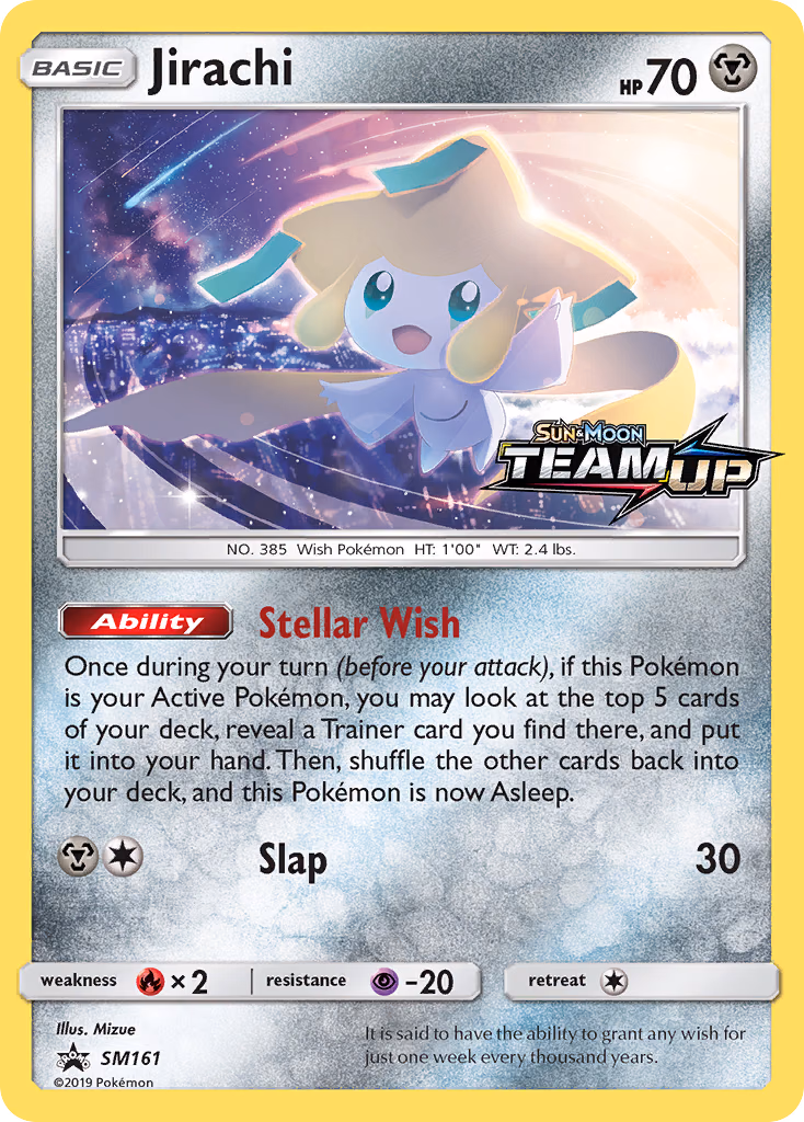 Jirachi Pokemon card (SM161, SM Black Star Promos)