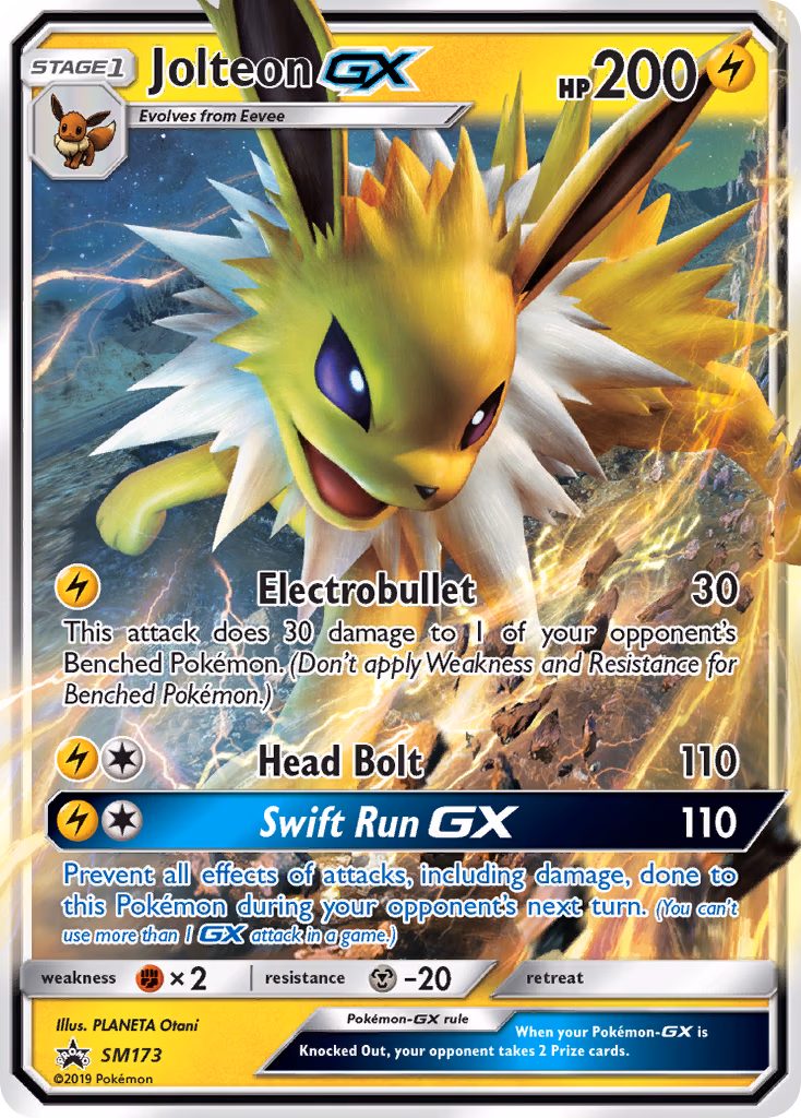 Jolteon-GX Pokemon card (SM173, SM Black Star Promos)