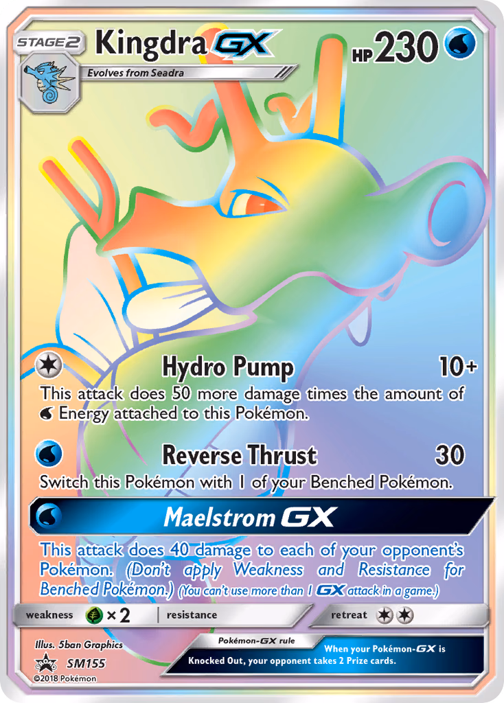 Kingdra-GX Pokemon card (SM155, SM Black Star Promos)