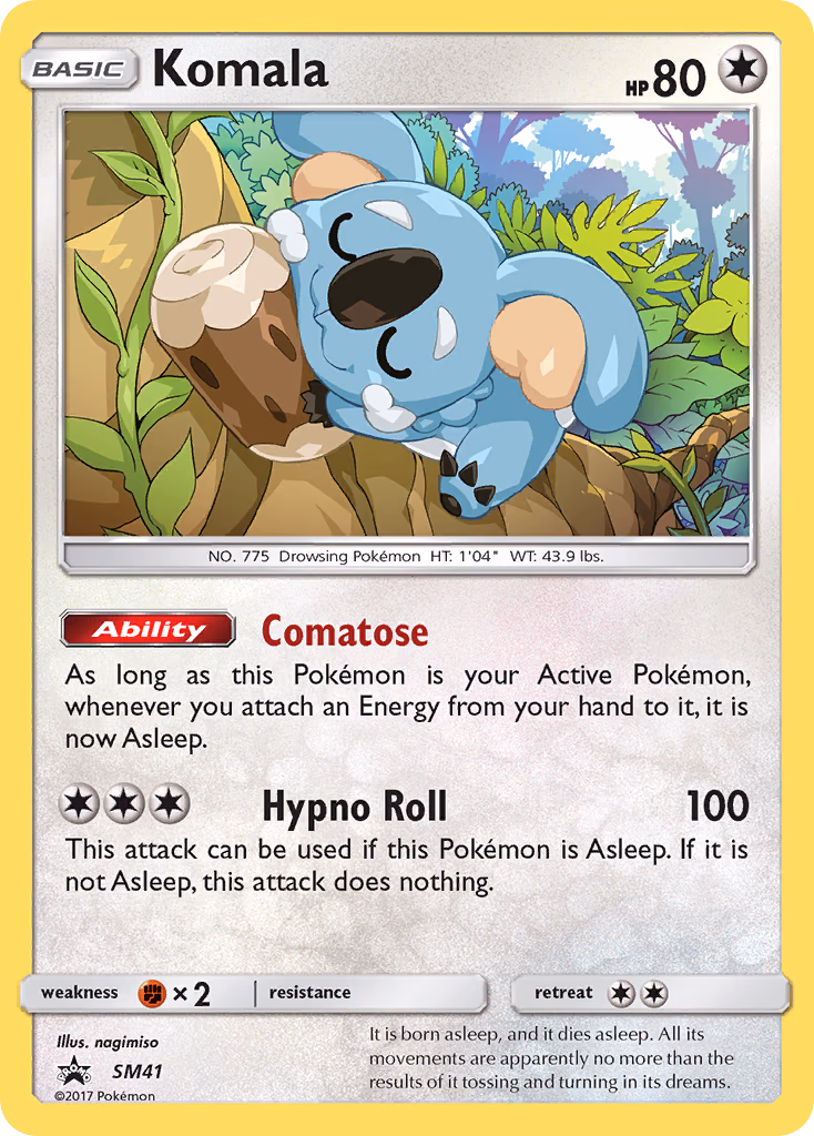Komala Pokemon card (SM41, SM Black Star Promos)