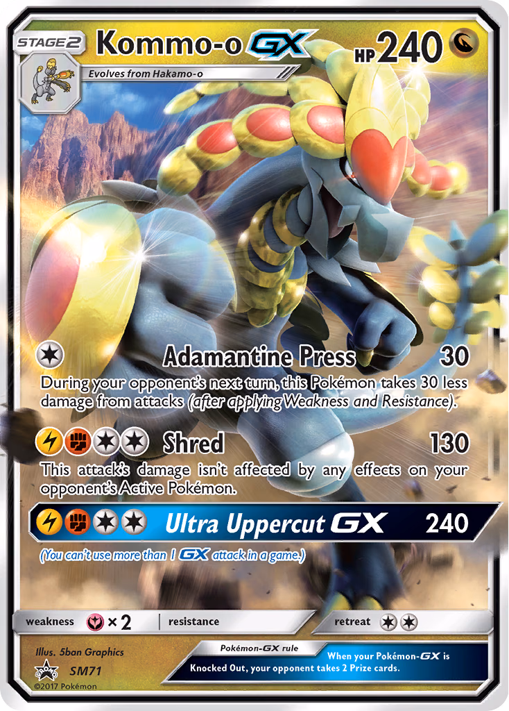 Kommo-o-GX Pokemon card (SM71, SM Black Star Promos)