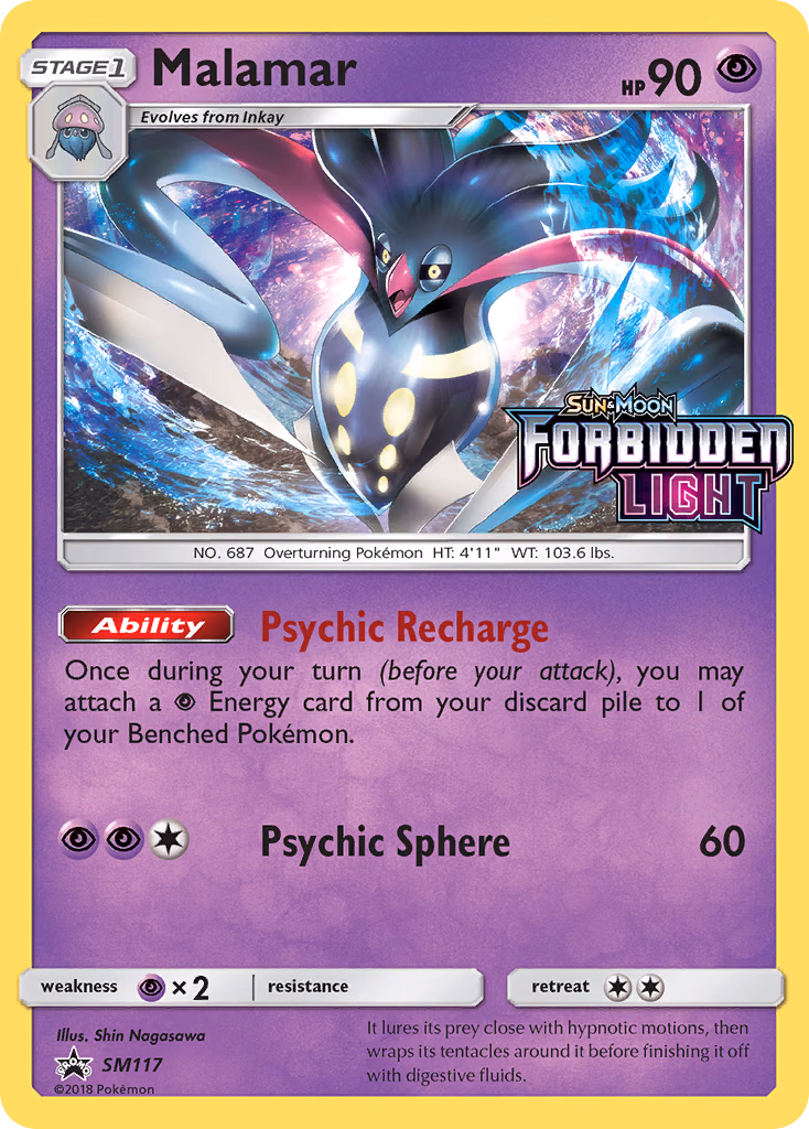 Malamar Pokemon card (SM117, SM Black Star Promos)