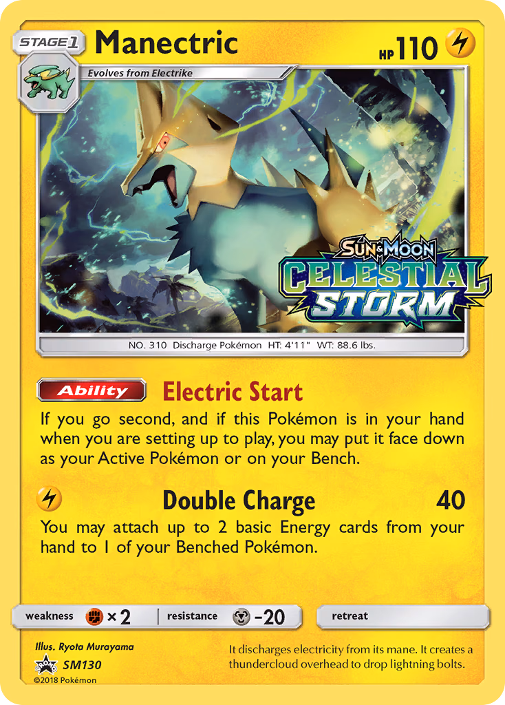 Manectric Pokemon card (SM130, SM Black Star Promos)