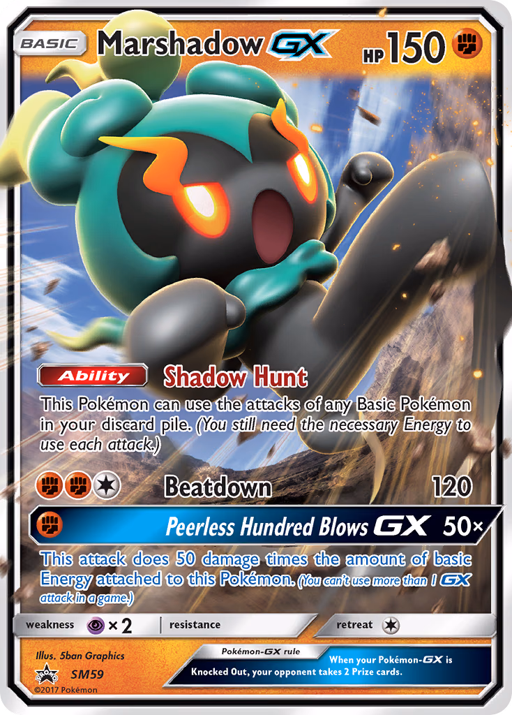 Marshadow-GX Pokemon card (SM59, SM Black Star Promos)