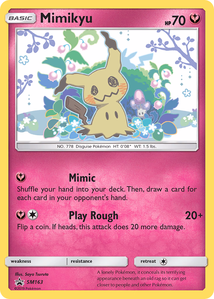 Mimikyu Pokemon card (SM163, SM Black Star Promos)