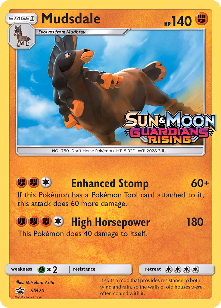 Mudsdale Pokemon card (SM20, SM Black Star Promos)