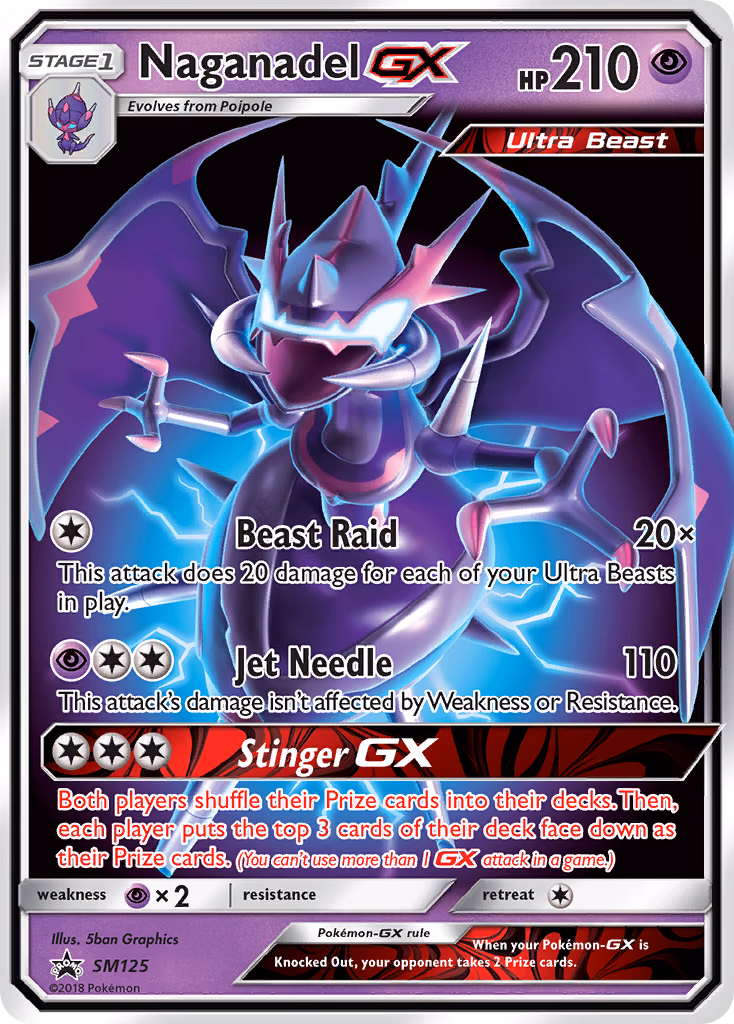 Naganadel-GX Pokemon card (SM125, SM Black Star Promos)