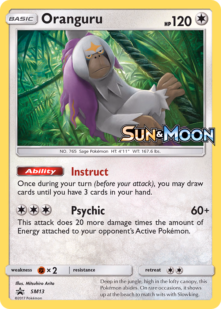 Oranguru Pokemon card (SM13, SM Black Star Promos)