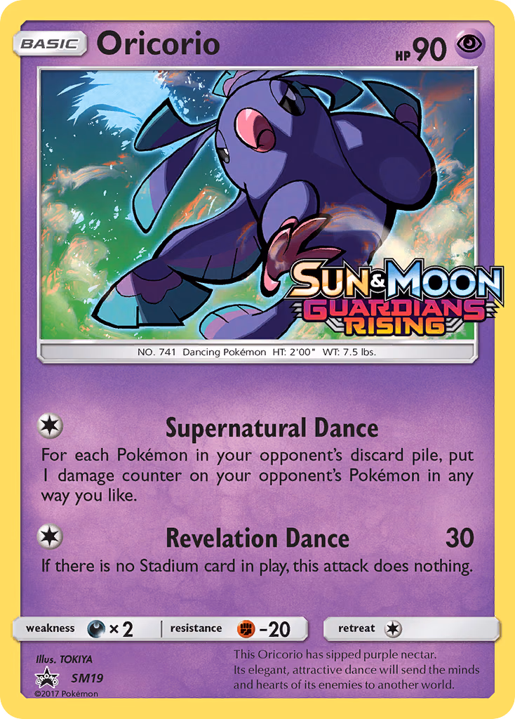Oricorio Pokemon card (SM19, SM Black Star Promos)