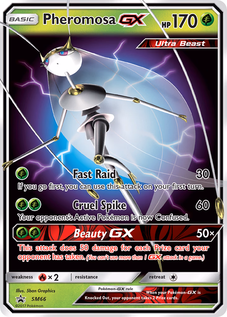 Pheromosa-GX Pokemon card (SM66, SM Black Star Promos)