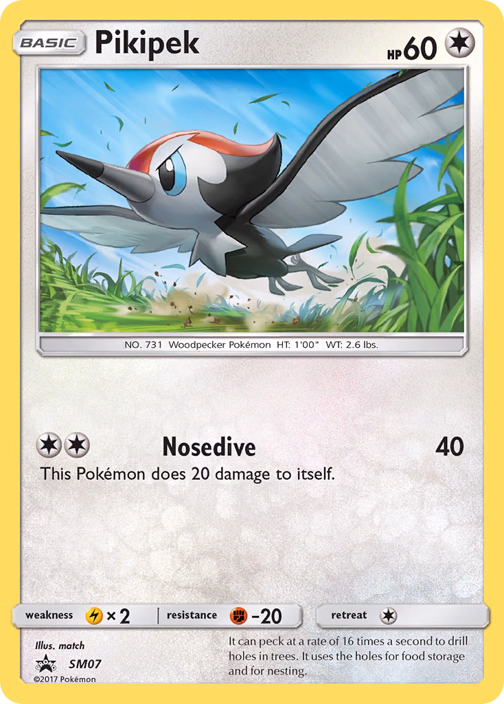 Pikipek Pokemon card (SM07, SM Black Star Promos)