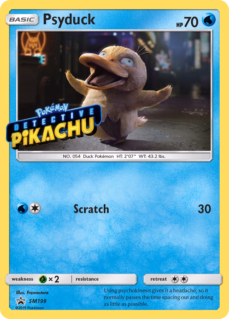 Psyduck Pokemon card (SM199, SM Black Star Promos)