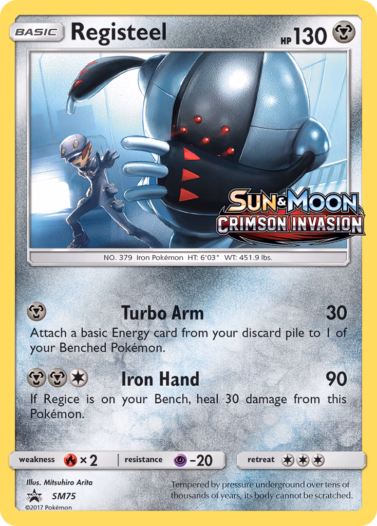 Registeel Pokemon card (SM75, SM Black Star Promos)