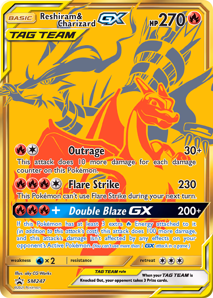 Reshiram & Charizard-GX Pokemon card (SM247, SM Black Star Promos)