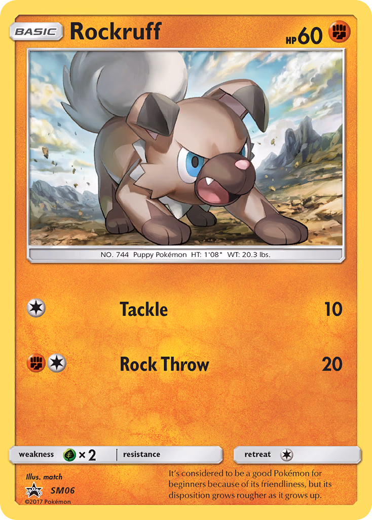 Rockruff Pokemon card (SM06, SM Black Star Promos)