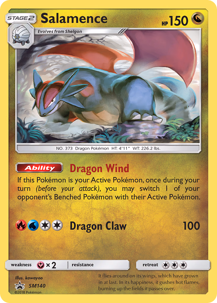 Salamence Pokemon card (SM140, SM Black Star Promos)
