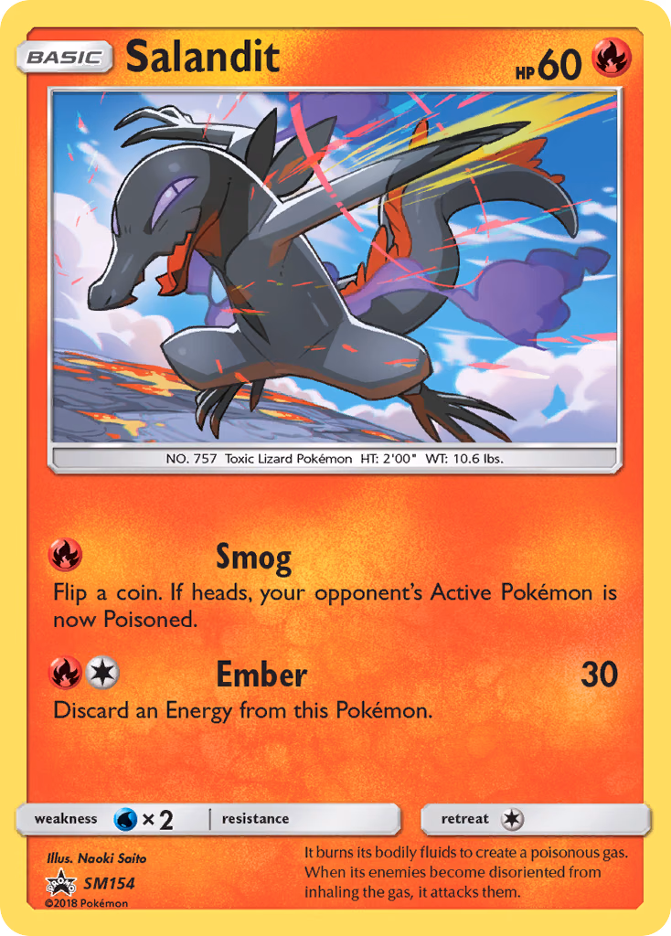 Salandit Pokemon card (SM154, SM Black Star Promos)