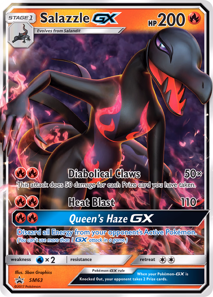 Salazzle-GX Pokemon card (SM63, SM Black Star Promos)