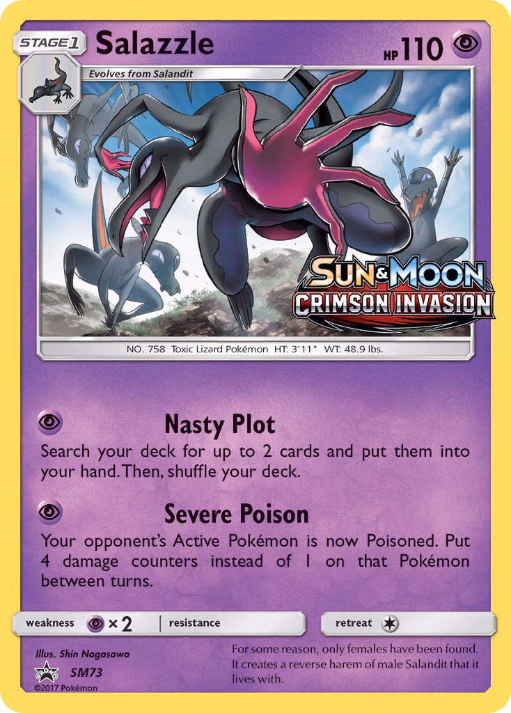 Salazzle Pokemon card (SM73, SM Black Star Promos)