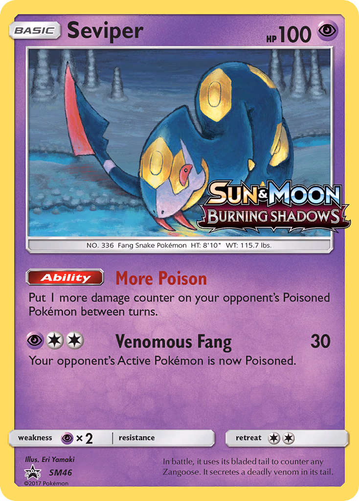 Seviper Pokemon card (SM46, SM Black Star Promos)