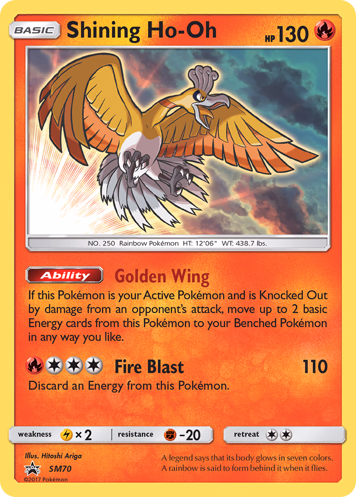Shining Ho-Oh Pokemon card (SM70, SM Black Star Promos)