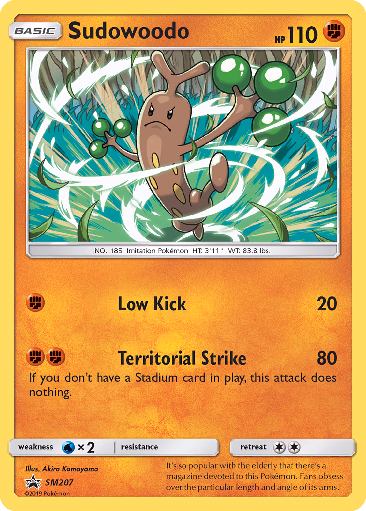 Sudowoodo Pokemon card (SM207, SM Black Star Promos)