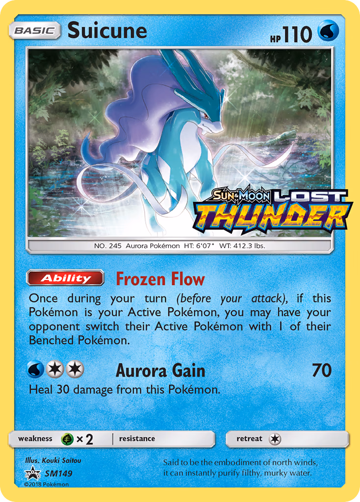 Suicune Pokemon card (SM149, SM Black Star Promos)