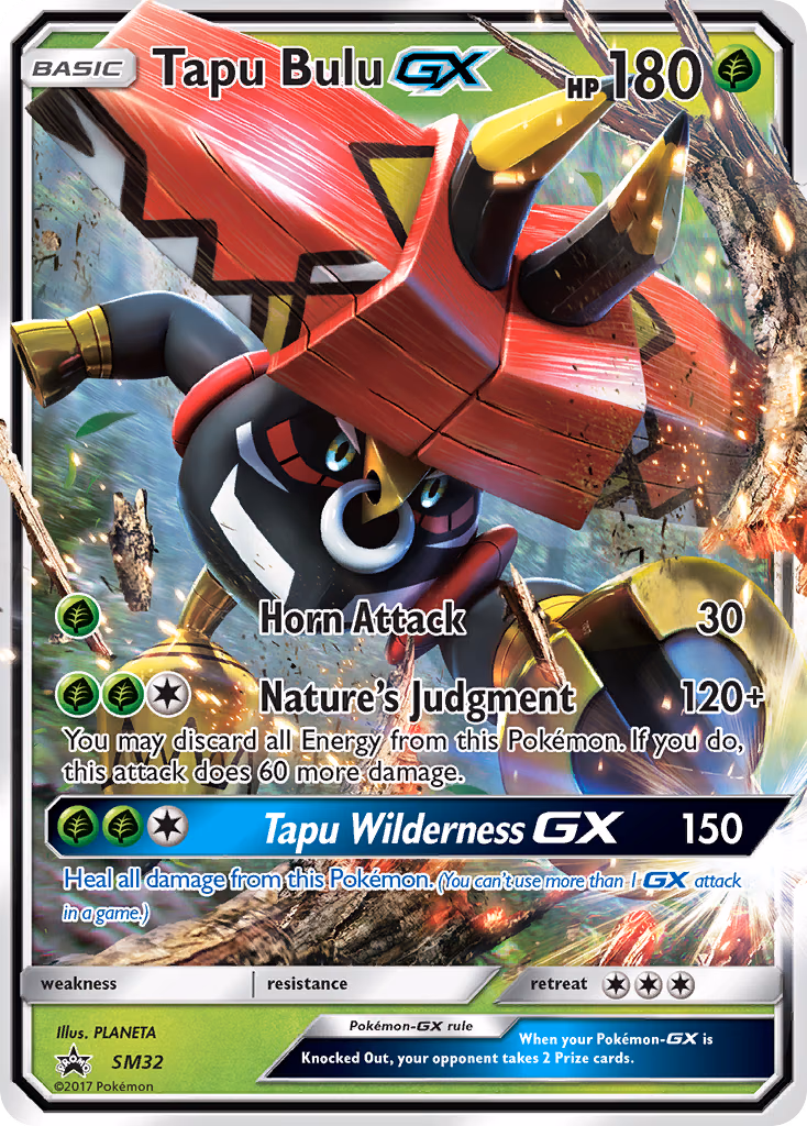 Tapu Bulu-GX Pokemon card (SM32, SM Black Star Promos)