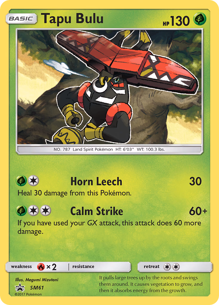 Tapu Bulu Pokemon card (SM61, SM Black Star Promos)